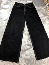Frank & Oak Nina Wide Leg Frayed Hem Pants Black White Size 31 for sale  Shipping to South Africa