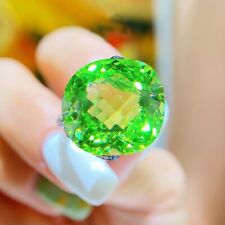 Usado, Novo anel de prata joias femininas da moda feminina pedra preciosa citrino verde grama grande 14 mm comprar usado  Enviando para Brazil