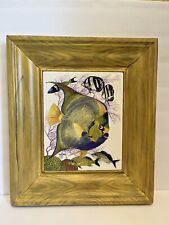 Guy Harvey Ceramic Painted Tile Fish - Signed framed 16 x 14, Tile is 10” x 8” for sale  Shipping to South Africa