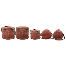 WerKens Real Leather 5-piece Drum Bag Set Padded Drum Case with Handle and Strap for sale  Shipping to South Africa