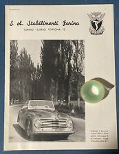 Rara Pubblicità FIAT 1100 L FARINA Primo Premio Concorso Villa D’Este del 1947, usado comprar usado  Enviando para Brazil