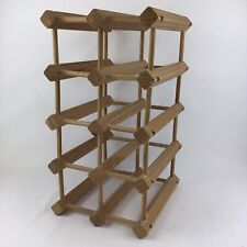 Wine Rack Wooden 8 Bottles Rectangle Freestanding Light Brown Wood Vintage Retro, used for sale  Shipping to South Africa