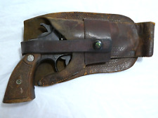Coldre de pistola antigo couro marrom bronzeado United Carr Western prendedor de pressão, usado comprar usado  Enviando para Brazil