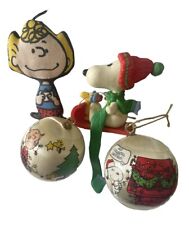 NICE Vintage  Lot PEANUTS ~ Snoopy Charlie Brown Woodstock ~ CHRISTMAS ORNAMENTS for sale  Shipping to South Africa