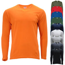 Camisetas masculinas gola redonda ajuste regular manga longa casual algodão liso camisetas P - 3XL comprar usado  Enviando para Brazil