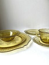 Federal Patrician Spoke Yellow Depression Glass Set, used for sale  Shipping to South Africa