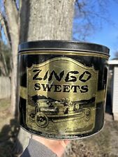 Rare Vintage Zingo Sweets Candy Tin Race Car Graphic Tin Can, used for sale  Shipping to South Africa