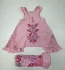 Used, Naartjie Girls Pink Cotton Tunic Tropical Island Pedal Pants Set Size 4 for sale  Shipping to South Africa