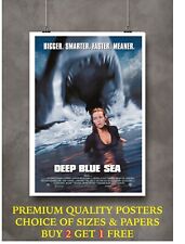 Deep Blue Sea tubarão pôster do filme clássico Grande Presente arte impressão A0 A1 A2 A3 A4 comprar usado  Enviando para Brazil