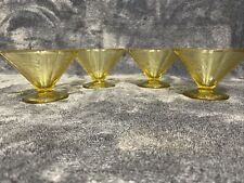 Used, SET OF 4…Vintage Depression Glass: Amber Madrid Sherbet Bowls Footed for sale  Shipping to South Africa