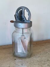 Used, VINTAGE RARE SHAPED MECHANISM BLOW BUTTER CHURN GLASS JAR STILL TURNING SMOOTHLY for sale  Shipping to South Africa