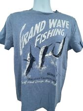 Chaps Light Blue Grand Wave Fishing Graphic Short Sleeve T-Shirt Mens Size Small, used for sale  Shipping to South Africa