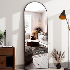 58” Full Length Arched Mirror Standing Leaning Alloy Frame Hanging Floor Mirror, used for sale  Shipping to South Africa