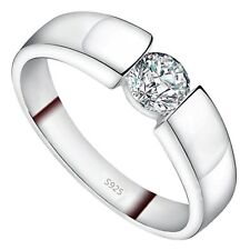   NEW Sterling Silver Cubic Zirconia CZ Silver Engagement / Wedding Band Ring for sale  Shipping to South Africa