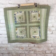 HC Heritage Collection Log Cabin Quilted Patchwork Pillow Shams Green Cream Set for sale  Arboles