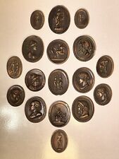 Group Of 17 Bronze Color Plaster Grand Tour Intaglios  for sale  Shipping to South Africa