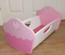 Cupcake Wooden Dolls Rocking Cot/Crib - holds dolls up to 20" tall for sale  OLDHAM