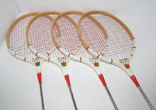 Conjunto Vintage de 4 Raquetes de Badminton Super Crown Madeira/Metal Japão comprar usado  Enviando para Brazil