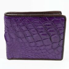 Nova Carteira Masculina Bi-Fold Couro Crocodilo Jacaré Roxo Genuíno comprar usado  Enviando para Brazil