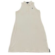 Vestido polo feminino Ralph Lauren 100% algodão branco sem mangas colarinho, tamanho G comprar usado  Enviando para Brazil