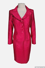 Terno saia Le Suit feminino tamanho 10 rosa quente cetim botão para cima mini saia 327A comprar usado  Enviando para Brazil
