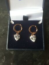 rose gold plated Swarovski crystal huggie earrings for sale  Shipping to South Africa