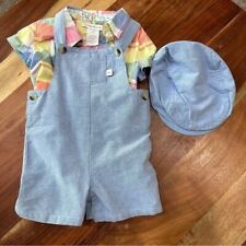 Chapéu combinando TOMMY BAHAMA bebê meninos 12M roupa cambraia curto preppy comprar usado  Enviando para Brazil