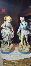 Rare Antique 13" Pair Vion Baury Victorian Bisque Porcelain Figurines for sale  Shipping to South Africa