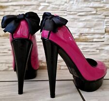 WOMENS BLACK PINK RED HIGH STILETTO HIGH HEEL PLATFORM COURT SHOES SIZES UK 3-9 for sale  Shipping to South Africa