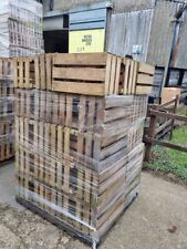 Used, Wooden Crate Boxes Storage Apple Fruit Plain Wood Box Craft Crates - 3 Slatted. for sale  Shipping to South Africa
