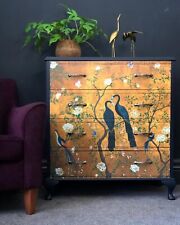 Commision for a hand Painted decoupaged vintage retro Restyled chest of drawers, used for sale  Shipping to South Africa
