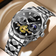 Relógio de pulso masculino cronógrafo quartzo impermeável aço inoxidável comprar usado  Enviando para Brazil