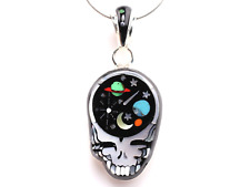 Grateful Dead Stealie Steal Your Face Pendant - Sterling Silver Galaxy Necklace for sale  Shipping to South Africa