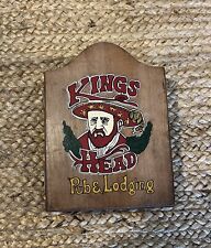 Vintage Mini Kings Head Pub &Lodging Dart Board  Cabinet Set NO DARTS for sale  Shipping to South Africa