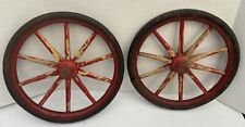 Usado, Conjunto de 2 rodas de carroça antigas de madeira para carrinho de cabra 12"" comprar usado  Enviando para Brazil