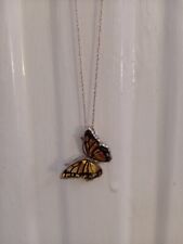 925 silver butterfly necklace for sale  BIDEFORD