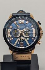 Reloj cronógrafo para hombre Curren azul y oro rosa - 8329 segunda mano  Embacar hacia Argentina