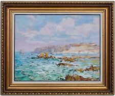 Krajobraz z morzem, Sewastopol, obraz olejny na płótnie, bezprawnie podpisany 2002, używany na sprzedaż  PL