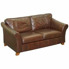 MARKS & SPNECERS RRP £1999 ABBEY BROWN LEATHER SOFA PART OF SUITE WITH ARMCHAIRS for sale  Shipping to South Africa