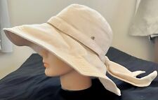 Chapéu de sol Helen Kaminski balde creme/marfim algodão disquete aba larga, usado comprar usado  Enviando para Brazil