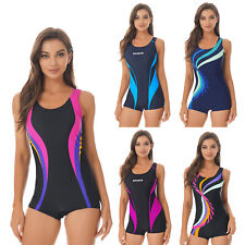 Damen Badeanzug mit Bein Schnelltrocknend Einteiler Bademode Surfen Schwimmanzug comprar usado  Enviando para Brazil