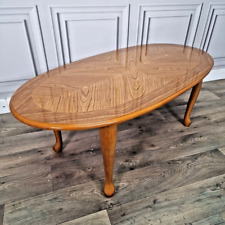 Antique Style Retro Vintage Oval Coffee Table - Wooden Butterfly Quad Veneer for sale  Shipping to South Africa