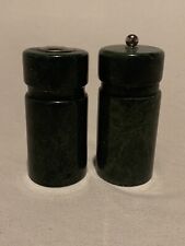 Marble/Granite Salt & Pepper Grinder Green Real Stone 5 in Tall Heavy Vtg EUC for sale  Shipping to South Africa