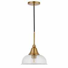 Meyer&Cross Magnolia 1-Light Brass Single Pendant with Seeded Glass Shade, used for sale  Shipping to Canada