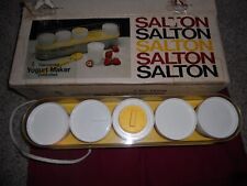 Vintage Salton GM-5 Thermostat Controlled Yogurt Maker/5 Milk Glass Cups W/Lids for sale  Shipping to South Africa
