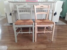 2 sillas de madera de colección granero de cerámica para niños granja ratán fiebre horno escalera trasera, usado segunda mano  Embacar hacia Argentina