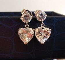 QVC Diamonique Heart Cut Elegant Drop Earrings 925 Sterling Silver for sale  RIPON
