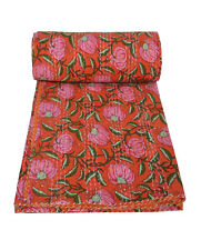 Colcha Kantha vintage estampa floral indiana feita à mão algodão colcha cobertor lance comprar usado  Enviando para Brazil