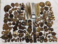 19th C Huge Lot Victorian Brass Ornaments Furniture Hardware Rosette Parts for sale  Shipping to South Africa