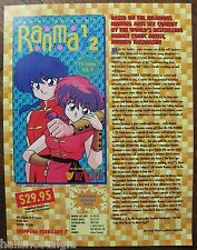 Usado, Folheto/folha de venda de publicidade em vídeo série de TV Ranma 1/2 (sem produto) 1994 comprar usado  Enviando para Brazil
